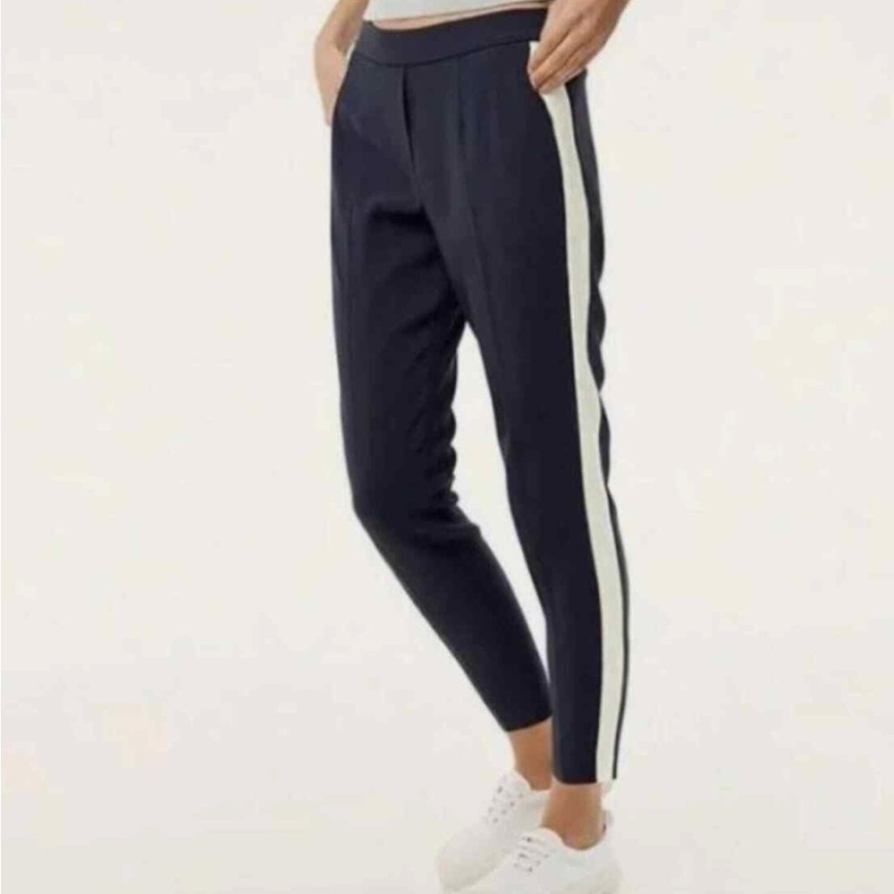 Aritzia Babaton Women's Black Pants with White Stripe